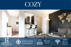 HOMEY COZY - New / Centre / Balcon privé / Proche Geneve Annemasse